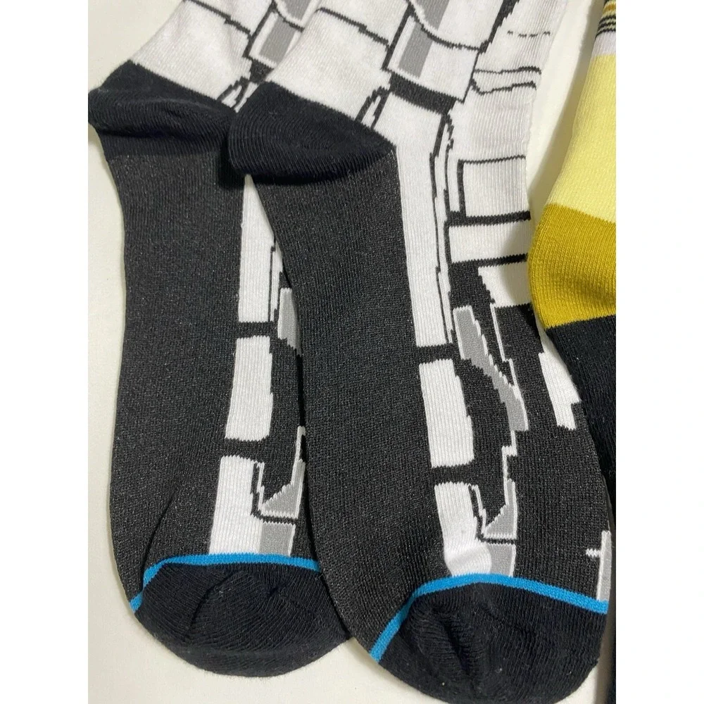 Star Wars Men's Cotton Blend Crew Socks C-3PO & Stormtrooper Theme Size 7-12